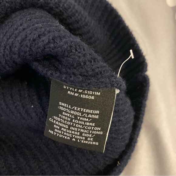 Schott NYC 100% Wool Navy Sweater Quarter Button size Large - Picture 10 of 12